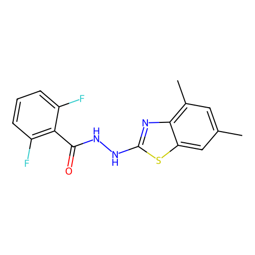 N'-(4,6-dimethyl-1,3-benzothiazol-2-yl)-2,6-difluorobenzohydrazide structure