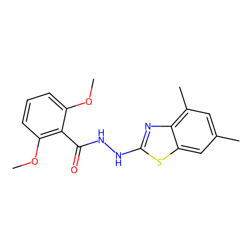 N'-(4,6-dimethyl-1,3-benzothiazol-2-yl)-2,6-dimethoxybenzohydrazide structure