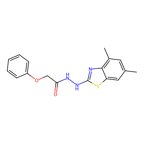 N'-(4,6-dimethyl-1,3-benzothiazol-2-yl)-2-phenoxyacetohydrazide structure