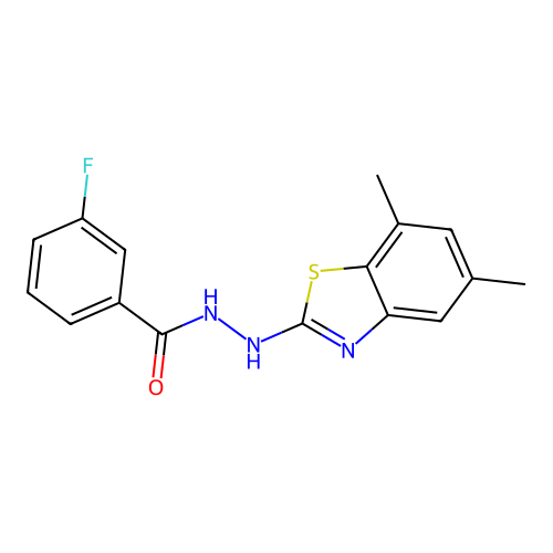 N'-(5,7-dimethyl-1,3-benzothiazol-2-yl)-3-fluorobenzohydrazide structure