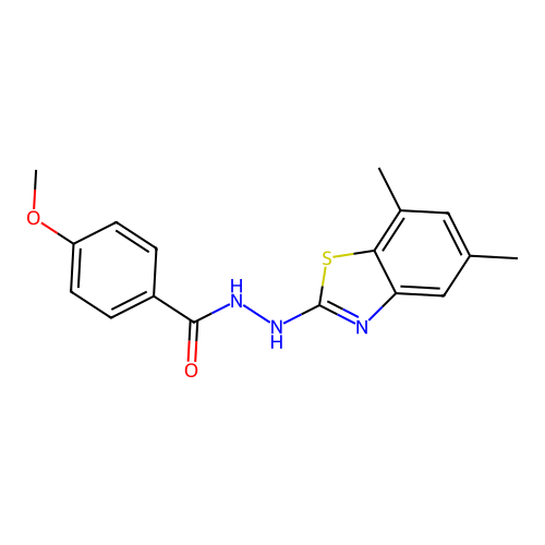 N'-(5,7-dimethyl-1,3-benzothiazol-2-yl)-4-methoxybenzohydrazide structure