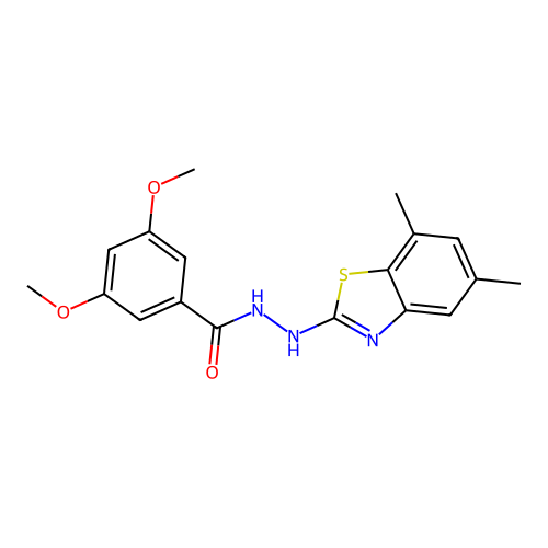 N'-(5,7-dimethyl-1,3-benzothiazol-2-yl)-3,5-dimethoxybenzohydrazide structure