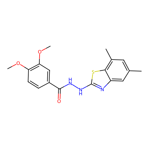 N'-(5,7-dimethyl-1,3-benzothiazol-2-yl)-3,4-dimethoxybenzohydrazide structure