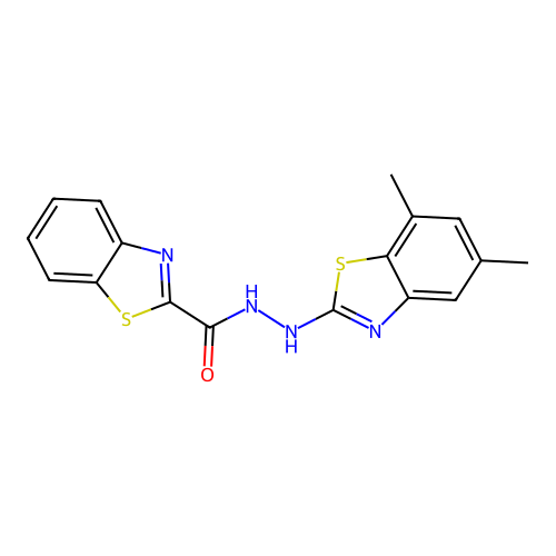 N'-(5,7-dimethyl-1,3-benzothiazol-2-yl)-1,3-benzothiazole-2-carbohydrazide structure