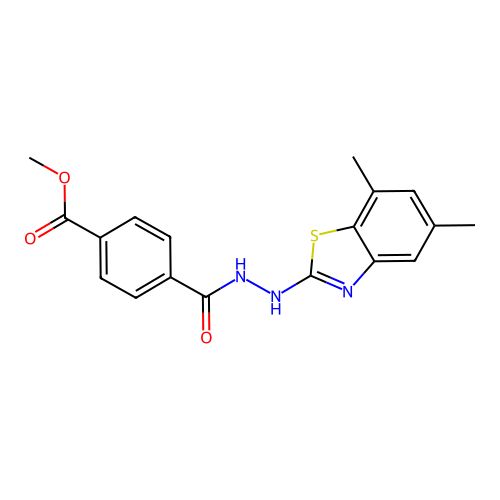 Methyl 4-(2-(5,7-dimethylbenzo[d]thiazol-2-yl)hydrazinecarbonyl)benzoate structure