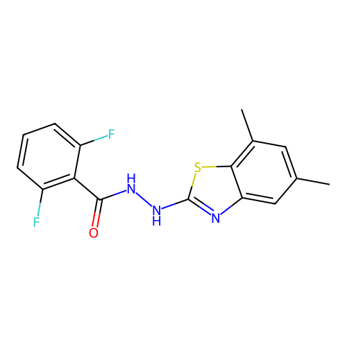 N'-(5,7-dimethyl-1,3-benzothiazol-2-yl)-2,6-difluorobenzohydrazide structure