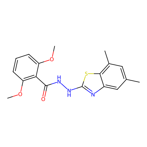 N'-(5,7-dimethyl-1,3-benzothiazol-2-yl)-2,6-dimethoxybenzohydrazide structure