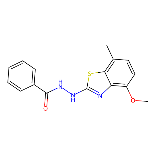N'-(4-methoxy-7-methyl-1,3-benzothiazol-2-yl)benzohydrazide structure