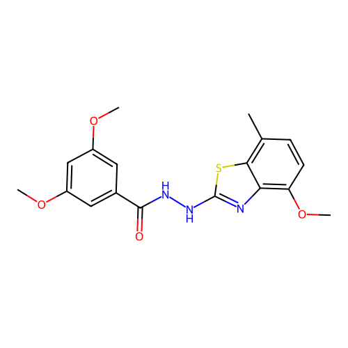 3,5-dimethoxy-N'-(4-methoxy-7-methyl-1,3-benzothiazol-2-yl)benzohydrazide structure