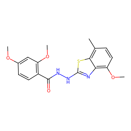 2,4-dimethoxy-N'-(4-methoxy-7-methyl-1,3-benzothiazol-2-yl)benzohydrazide structure