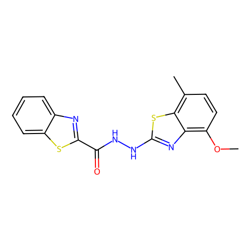 N'-(4-methoxy-7-methyl-1,3-benzothiazol-2-yl)-1,3-benzothiazole-2-carbohydrazide structure