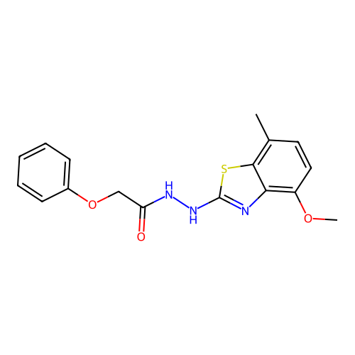 N'-(4-methoxy-7-methyl-1,3-benzothiazol-2-yl)-2-phenoxyacetohydrazide structure