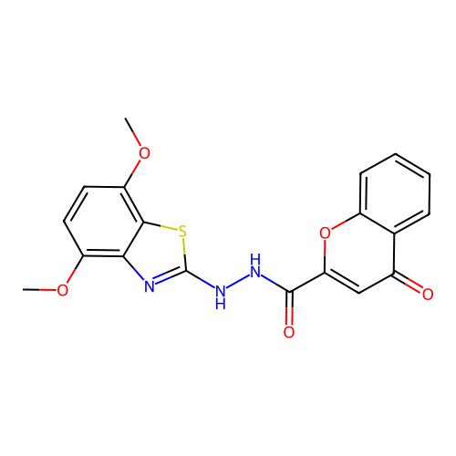 N'-(4,7-dimethoxy-1,3-benzothiazol-2-yl)-4-oxochromene-2-carbohydrazide structure