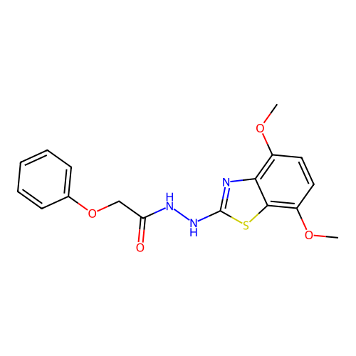 N'-(4,7-dimethoxy-1,3-benzothiazol-2-yl)-2-phenoxyacetohydrazide structure
