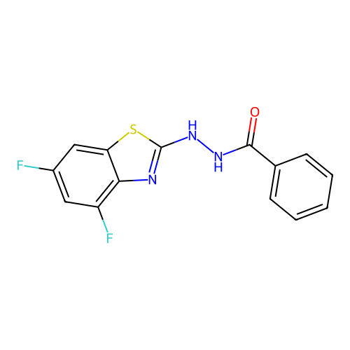 N'-(4,6-difluoro-1,3-benzothiazol-2-yl)benzohydrazide structure