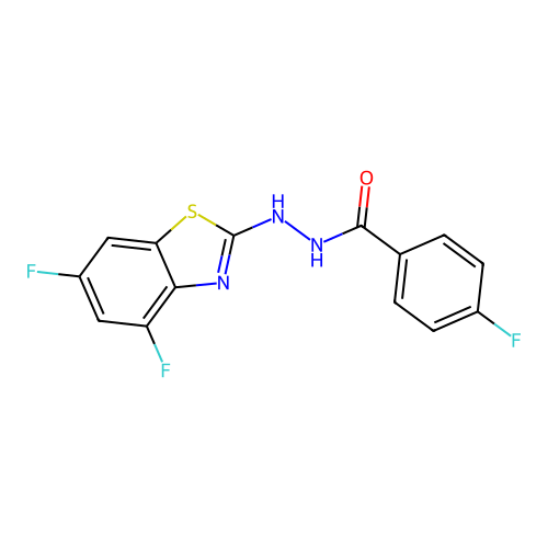 N'-(4,6-difluoro-1,3-benzothiazol-2-yl)-4-fluorobenzohydrazide structure