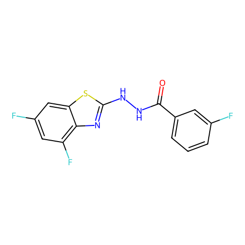 N'-(4,6-difluoro-1,3-benzothiazol-2-yl)-3-fluorobenzohydrazide structure