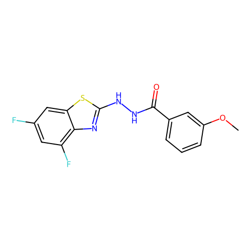N'-(4,6-difluoro-1,3-benzothiazol-2-yl)-3-methoxybenzohydrazide structure