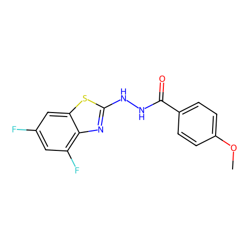 N'-(4,6-difluoro-1,3-benzothiazol-2-yl)-4-methoxybenzohydrazide structure