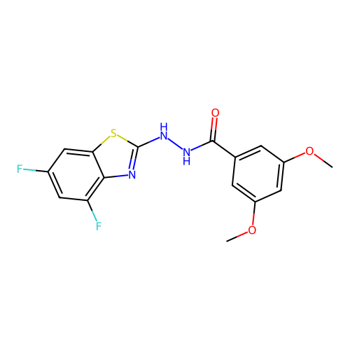 N'-(4,6-difluoro-1,3-benzothiazol-2-yl)-3,5-dimethoxybenzohydrazide structure