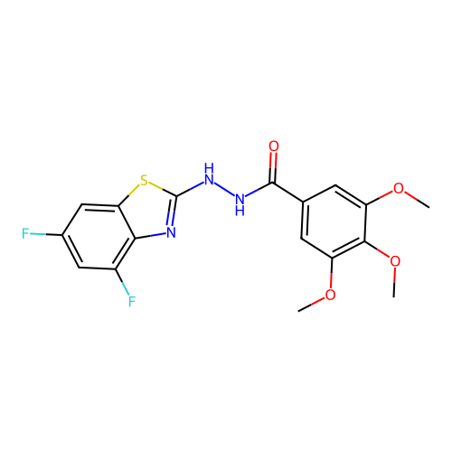 N'-(4,6-difluoro-1,3-benzothiazol-2-yl)-3,4,5-trimethoxybenzohydrazide structure