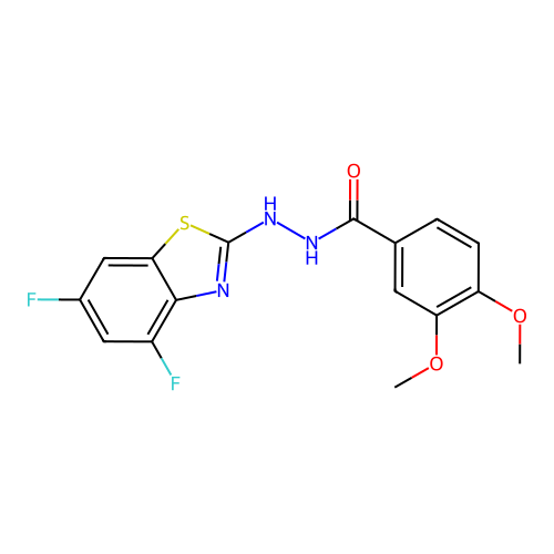 N'-(4,6-difluoro-1,3-benzothiazol-2-yl)-3,4-dimethoxybenzohydrazide structure