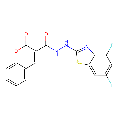 N'-(4,6-difluorobenzo[d]thiazol-2-yl)-2-oxo-2H-chromene-3-carbohydrazide structure