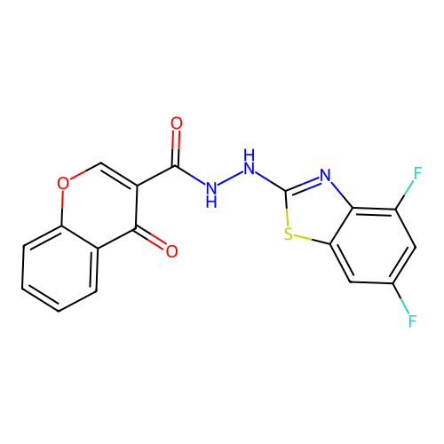 N'-(4,6-difluorobenzo[d]thiazol-2-yl)-4-oxo-4H-chromene-3-carbohydrazide structure