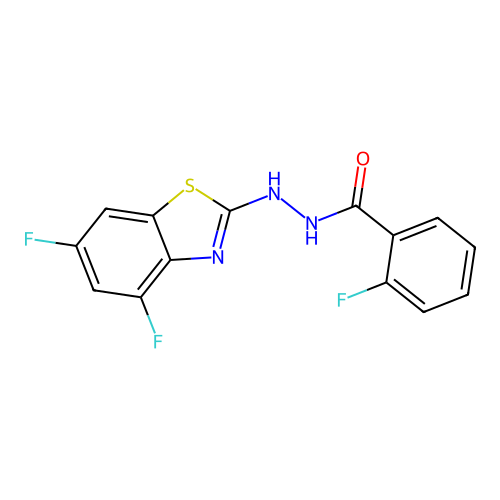 N'-(4,6-difluoro-1,3-benzothiazol-2-yl)-2-fluorobenzohydrazide structure