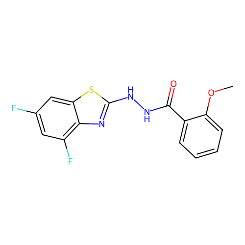 N'-(4,6-difluoro-1,3-benzothiazol-2-yl)-2-methoxybenzohydrazide structure