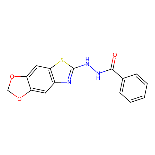 N'-([1,3]dioxolo[4,5-f][1,3]benzothiazol-6-yl)benzohydrazide structure