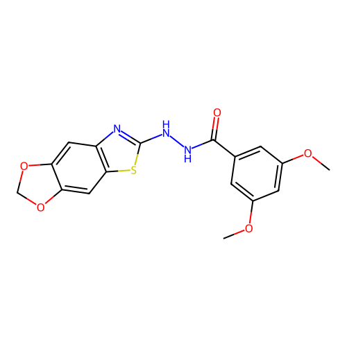 N'-([1,3]dioxolo[4,5-f][1,3]benzothiazol-6-yl)-3,5-dimethoxybenzohydrazide structure