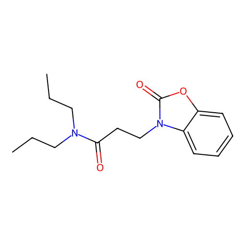 3-(2-oxo-1,3-benzoxazol-3-yl)-N,N-dipropylpropanamide structure