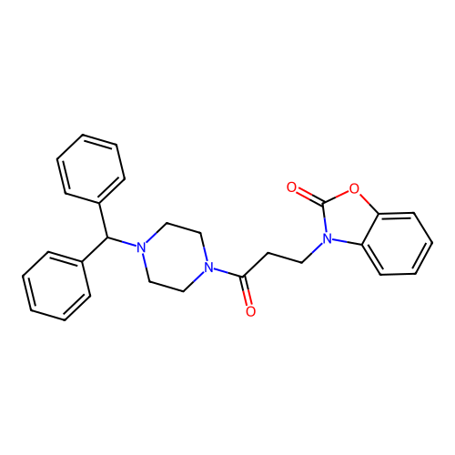 3-(3-(4-benzhydrylpiperazin-1-yl)-3-oxopropyl)benzo[d]oxazol-2(3H)-one structure
