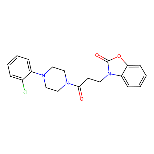 3-(3-(4-(2-chlorophenyl)piperazin-1-yl)-3-oxopropyl)benzo[d]oxazol-2(3H)-one structure
