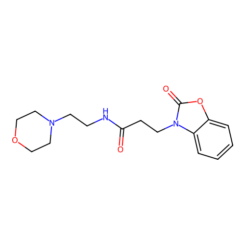 N-(2-morpholin-4-ylethyl)-3-(2-oxo-1,3-benzoxazol-3-yl)propanamide structure