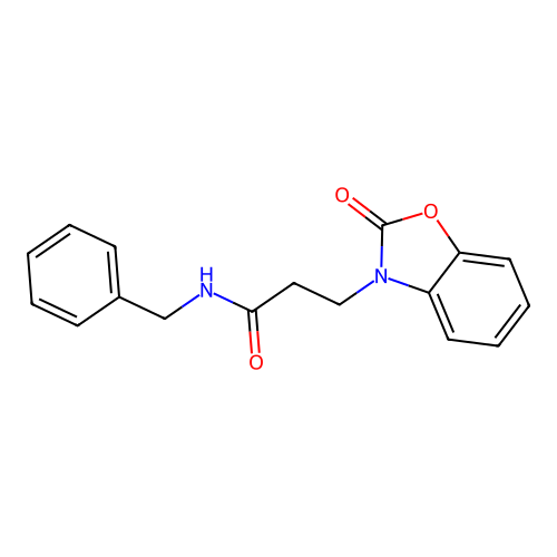 N-benzyl-3-(2-oxo-1,3-benzoxazol-3-yl)propanamide structure