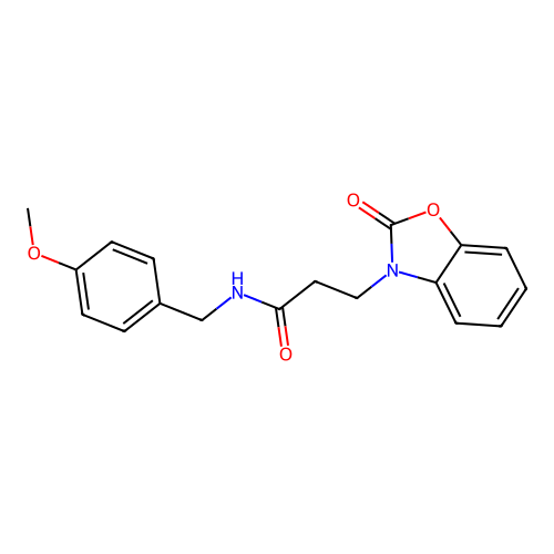 N-(4-methoxybenzyl)-3-(2-oxo-1,3-benzoxazol-3(2H)-yl)propanamide structure