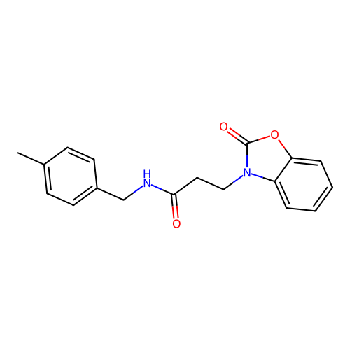 N-(4-methylbenzyl)-3-(2-oxo-1,3-benzoxazol-3(2H)-yl)propanamide structure