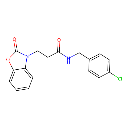 N-(4-chlorobenzyl)-3-(2-oxo-1,3-benzoxazol-3(2H)-yl)propanamide structure