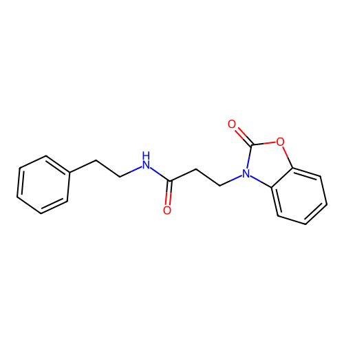 3-(2-oxo-1,3-benzoxazol-3(2H)-yl)-N-(2-phenylethyl)propanamide structure