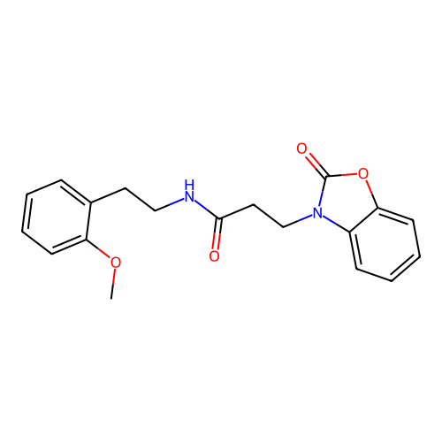 N-[2-(2-methoxyphenyl)ethyl]-3-(2-oxo-1,3-benzoxazol-3-yl)propanamide structure