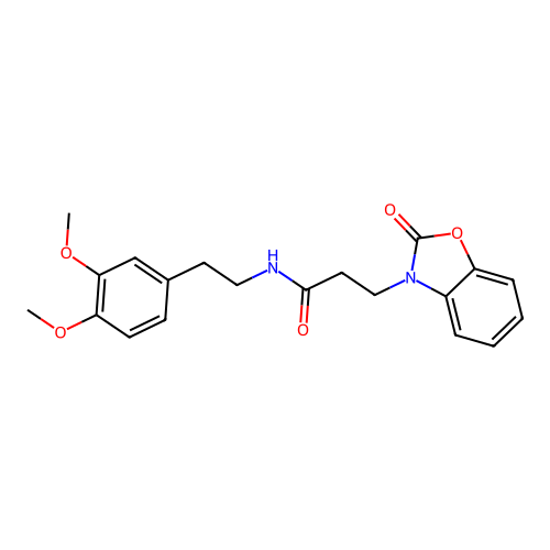 N-[2-(3,4-dimethoxyphenyl)ethyl]-3-(2-oxo-1,3-benzoxazol-3-yl)propanamide structure