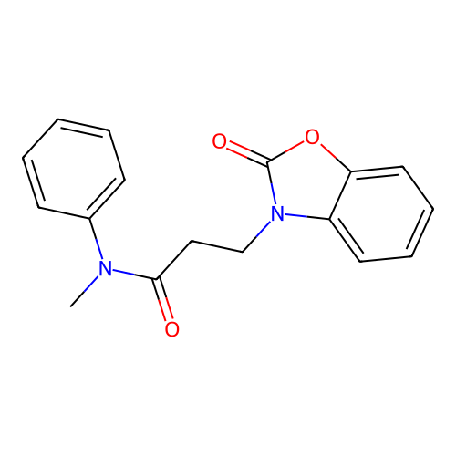 N-methyl-3-(2-oxo-1,3-benzoxazol-3-yl)-N-phenylpropanamide structure