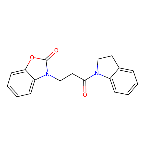 3-[3-(2,3-dihydro-1H-indol-1-yl)-3-oxopropyl]-1,3-benzoxazol-2(3H)-one structure