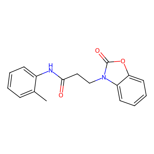 N-(2-methylphenyl)-3-(2-oxo-1,3-benzoxazol-3(2H)-yl)propanamide structure