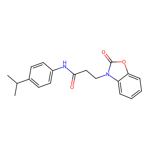3-(2-oxo-1,3-benzoxazol-3-yl)-N-(4-propan-2-ylphenyl)propanamide structure