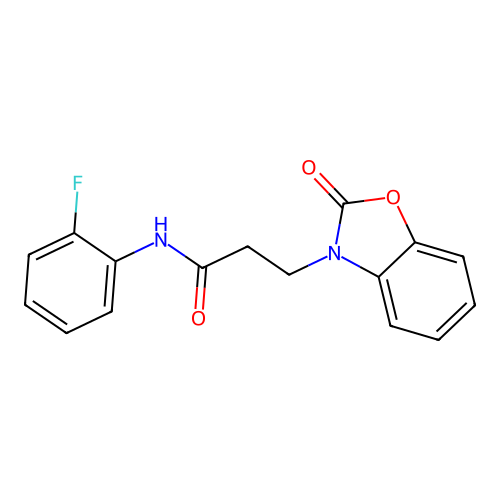 N-(2-fluorophenyl)-3-(2-oxo-1,3-benzoxazol-3-yl)propanamide structure