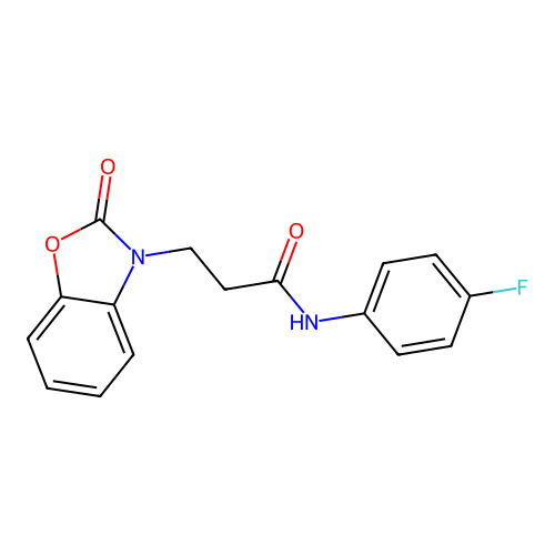 N-(4-fluorophenyl)-3-(2-oxo-1,3-benzoxazol-3-yl)propanamide structure