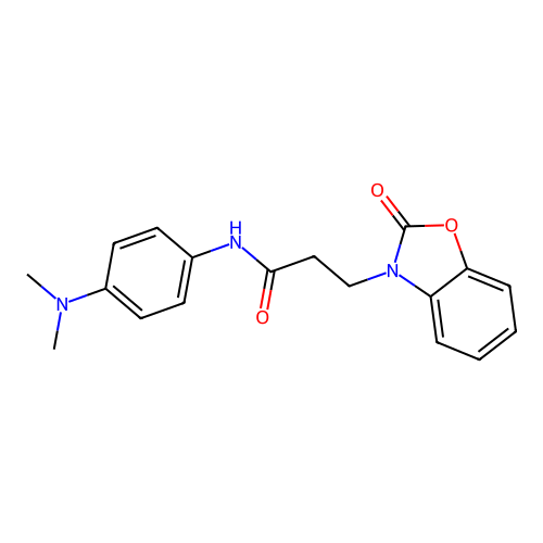 N-(4-(dimethylamino)phenyl)-3-(2-oxobenzo[d]oxazol-3(2H)-yl)propanamide structure
